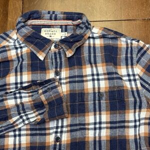 The Normal Brand Flannel‎ Shirt Mens Large Blue Plaid Button Long Sleeve Hiking